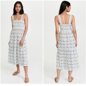 NATION LTD Shoshanna Smocked Midi Sundress in Cottage . Size S